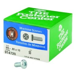 Hillman M5-0.8 X 10 in. L Phillips Pan Head Zinc-Plated Steel Metric Machine Screws 50 pk