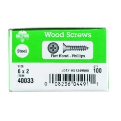 Hillman No. 6 X 2 in. L Phillips Zinc-Plated Wood Screws 100 pk 3 Hillman No. 6 X 2 in. L Phillips Zinc-Plated Wood Screws 100 pk -Cheap HILLMAN Store 048e20ea 58eb 4a4d 8ef5 d78454ac820a