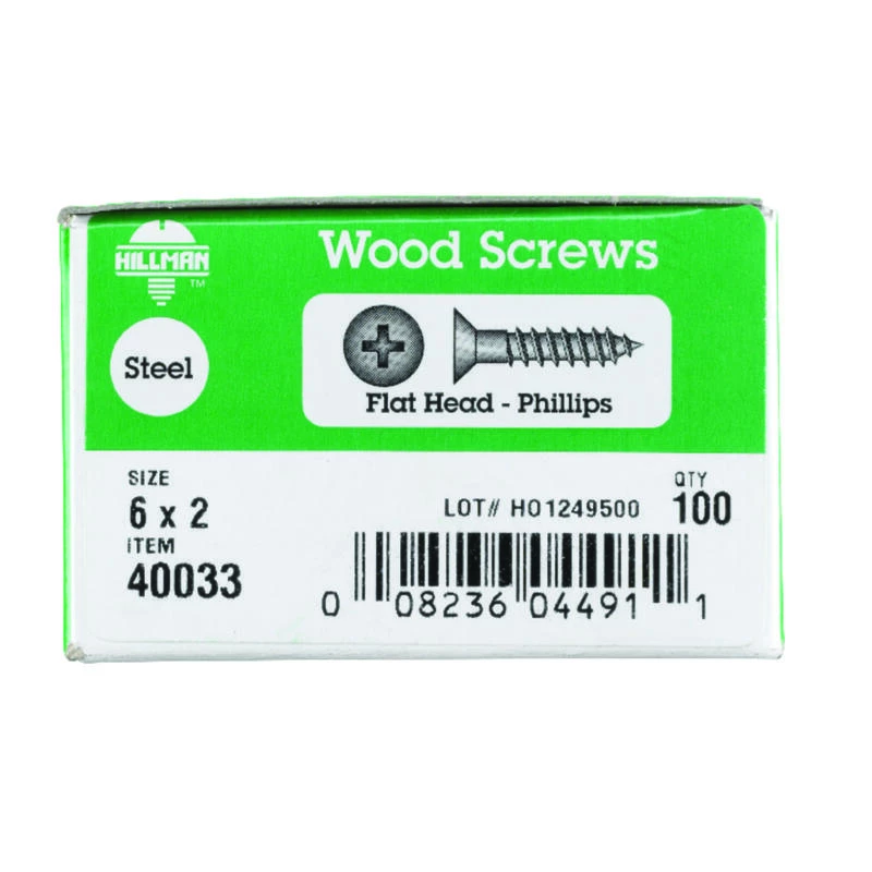 Hillman No. 6 X 2 in. L Phillips Zinc-Plated Wood Screws 100 pk 2 Hillman No. 6 X 2 in. L Phillips Zinc-Plated Wood Screws 100 pk - Image 2