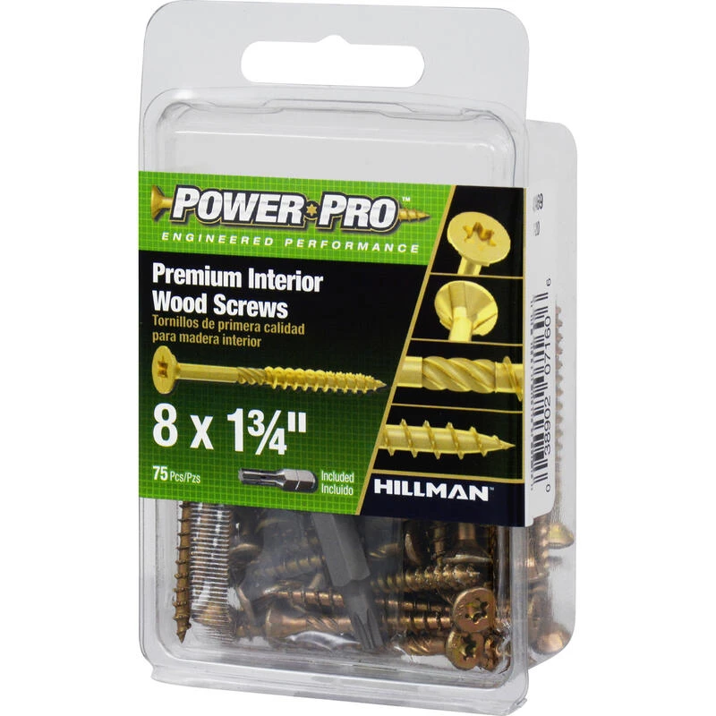 Hillman Power Pro No. 8 X 1-3/4 in. L Star Wood Screws 75 pk 4 Hillman Power Pro No. 8 X 1-3/4 in. L Star Wood Screws 75 pk - Image 4