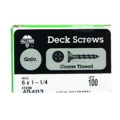 Hillman No. 6 X 1-1/4 in. L Phillips Bugle Head Deck Screws 100 pk