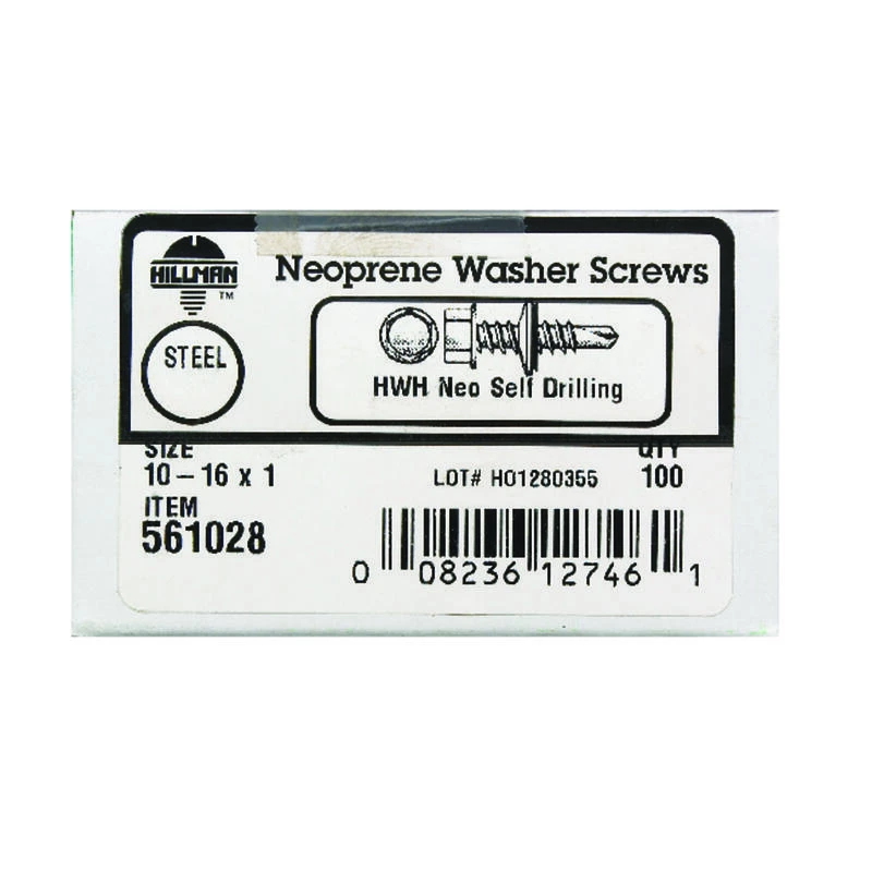 Hillman No. 10 X 1 in. L Hex Hex Washer Head Self- Drilling Screws 100 pk 2 Hillman No. 10 X 1 in. L Hex Hex Washer Head Self- Drilling Screws 100 pk - Image 2