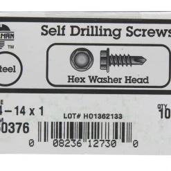 Hillman 1/4-14 Sizes X 1 in. L Hex Hex Washer Head Sheet Metal Screws 100 pk