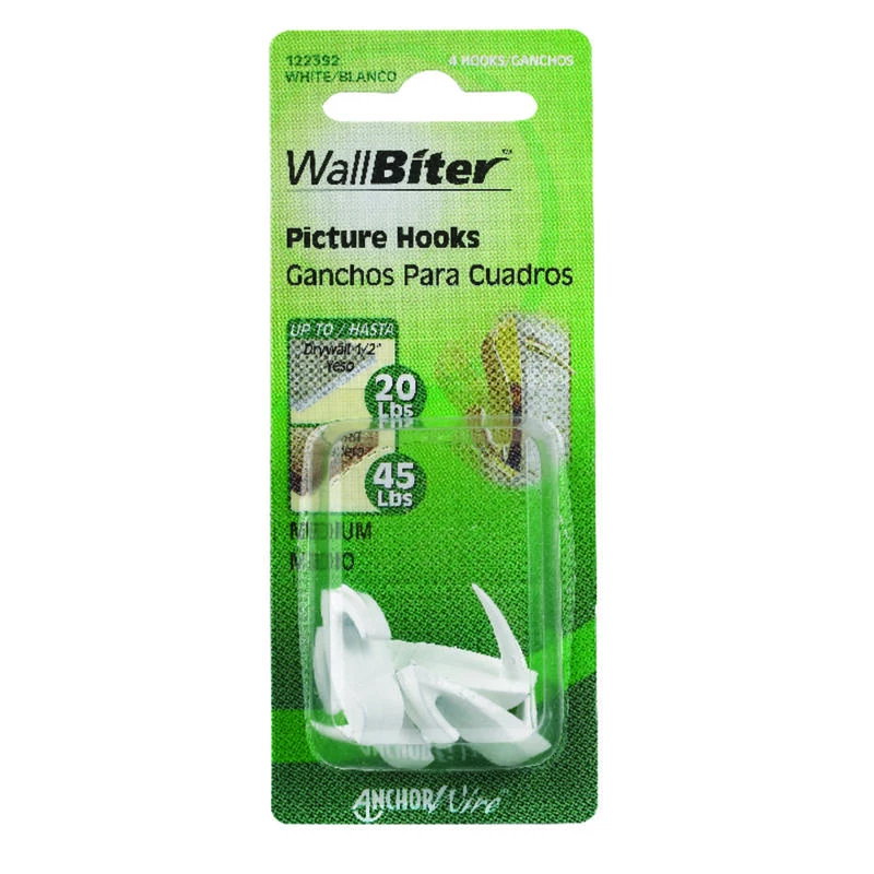 Hillman WallBiter Brass-Plated Small Picture Hook 45 lb 4 pk 2 Hillman WallBiter Brass-Plated Small Picture Hook 45 lb 4 pk - Image 2