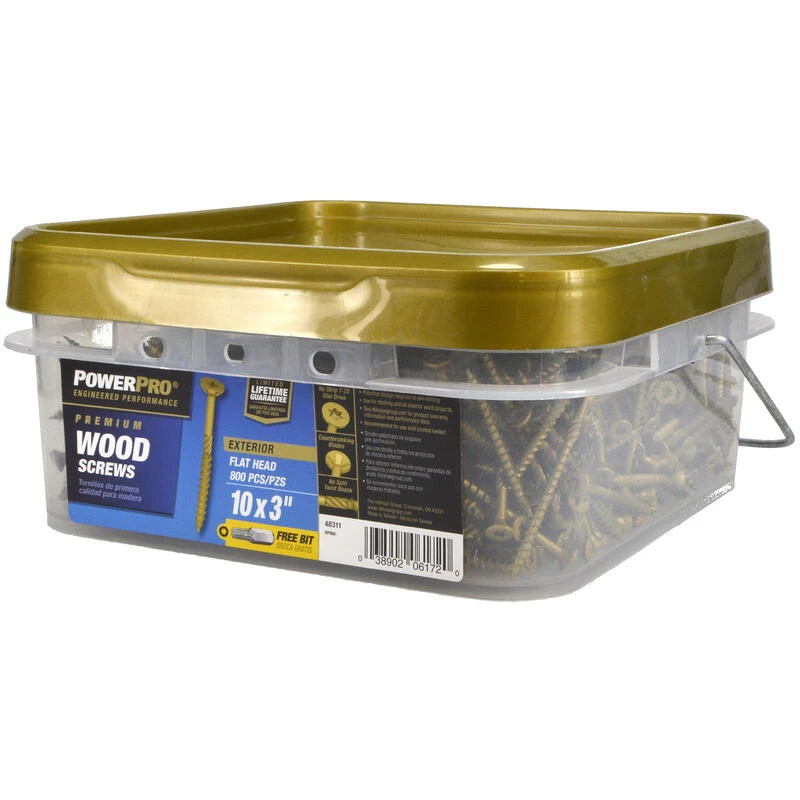 Hillman Power Pro No. 10 X 3 in. L Star Coated Exterior Wood Screw 800 pk 5 Hillman Power Pro No. 10 X 3 in. L Star Coated Exterior Wood Screw 800 pk - Image 5