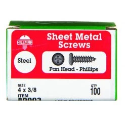 Hillman No. 4 X 3/8 in. L Phillips Pan Head Sheet Metal Screws 100 pk 3 Hillman No. 4 X 3/8 in. L Phillips Pan Head Sheet Metal Screws 100 pk -Cheap HILLMAN Store 146fbeee edac 4109 b6a5 38ed802eece6