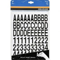Hillman 1 in. Black Vinyl Self-Adhesive Letter and Number Set 0-9, A-Z 228 pc