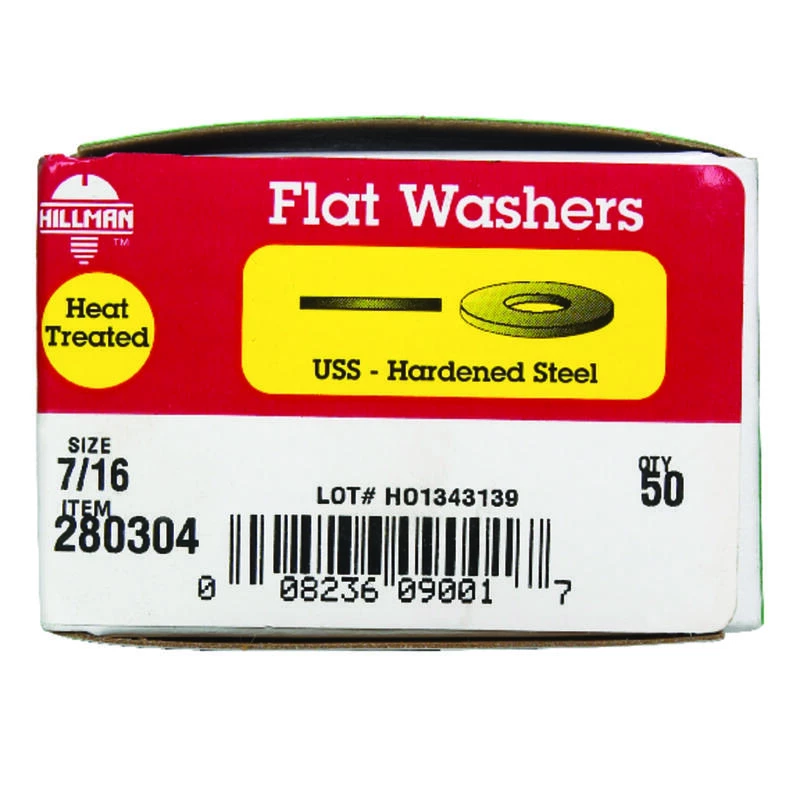 Hillman Yellow Dichromate Steel 7/16 in. USS Flat Washer 50 pk 2 Hillman Yellow Dichromate Steel 7/16 in. USS Flat Washer 50 pk - Image 2