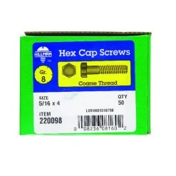 Hillman 5/16 in. D X 4 in. L Heat Treated Steel Hex Head Cap Screw 50 pk -Cheap HILLMAN Store 19c47e6b 6033 4b37 b270 bec90d74027e