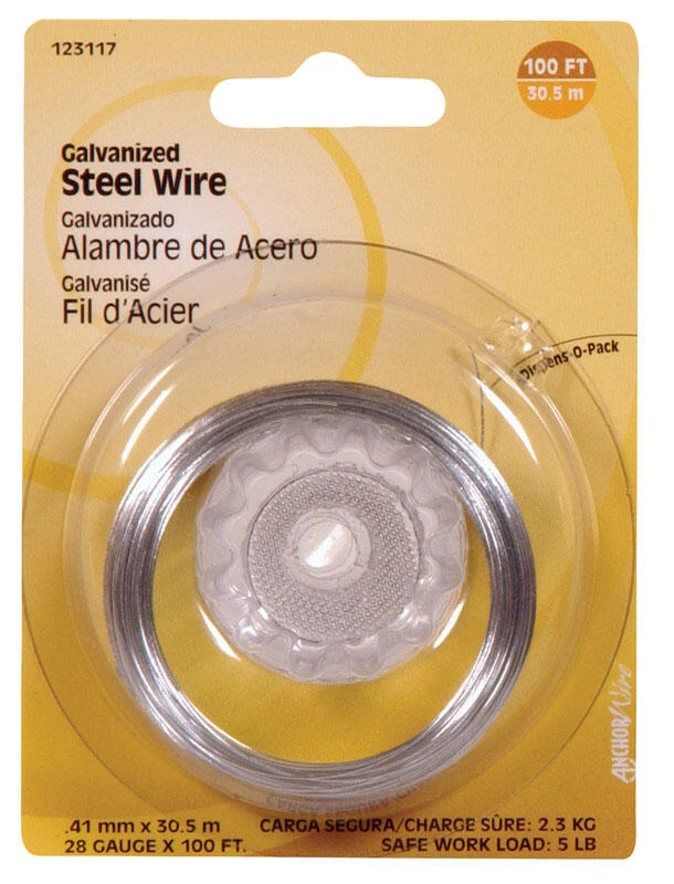 Hillman 100 ft. L Galvanized Steel 28 Ga. Wire 1 Hillman 100 ft. L Galvanized Steel 28 Ga. Wire