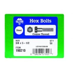 Hillman 3/8 in. D X 5-1/2 in. L Zinc Plated Steel Hex Bolt 50 pk -Cheap HILLMAN Store 1ad84fac 09c0 49af 9e0f a2708b407d68