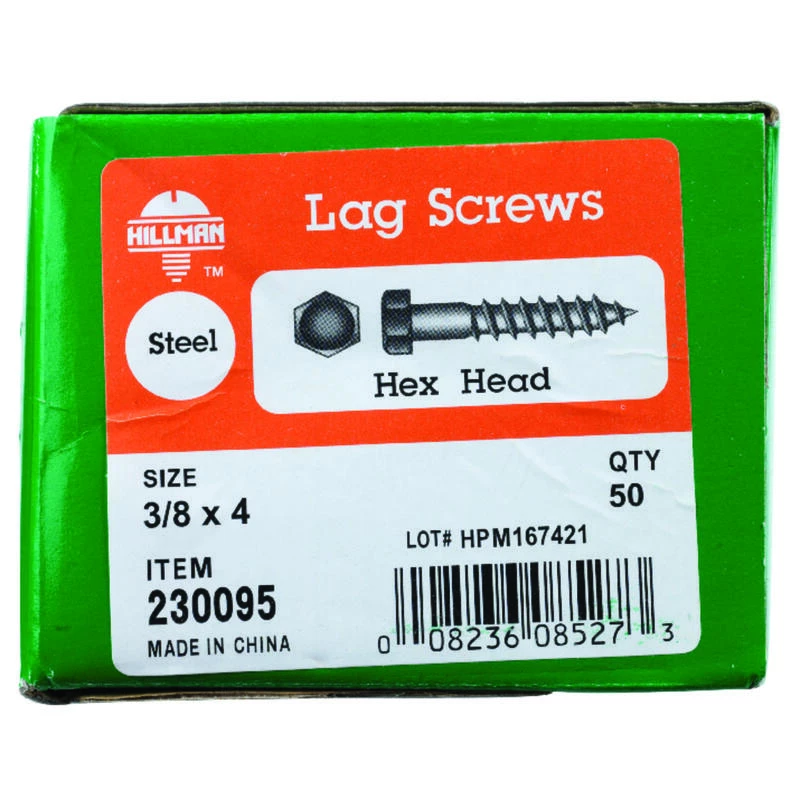 Hillman 3/8 in. X 4 in. L Hex Zinc-Plated Steel Lag Screw 50 pk 2 Hillman 3/8 in. X 4 in. L Hex Zinc-Plated Steel Lag Screw 50 pk - Image 2