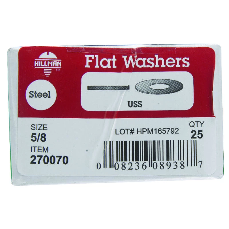 Hillman Zinc-Plated Steel 5/8 in. USS Flat Washer 25 pk 2 Hillman Zinc-Plated Steel 5/8 in. USS Flat Washer 25 pk - Image 2