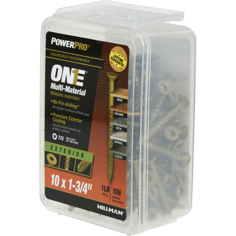 Hillman POWERPRO ONE No. 10 X 1-3/4 in. L Star Flat Head Multi-Material Screw 1 lb 106 pk 6 Hillman POWERPRO ONE No. 10 X 1-3/4 in. L Star Flat Head Multi-Material Screw 1 lb 106 pk - Image 6