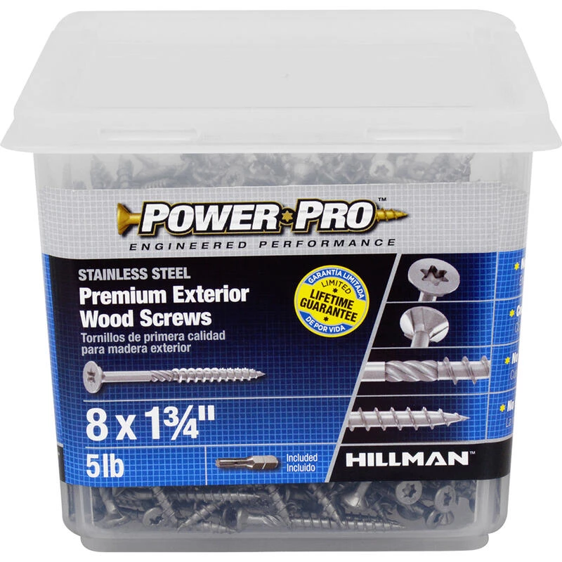 Hillman Power Pro No. 8 X 1-3/4 in. L Star Flat Head Exterior Deck Screws 5 lb 3 Hillman Power Pro No. 8 X 1-3/4 in. L Star Flat Head Exterior Deck Screws 5 lb - Image 3