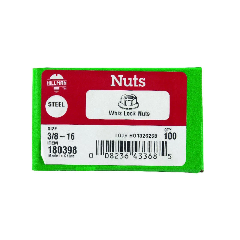Hillman 3/8 in. Zinc-Plated Steel USS Whiz Lock Nut 100 pk 2 Hillman 3/8 in. Zinc-Plated Steel USS Whiz Lock Nut 100 pk - Image 2