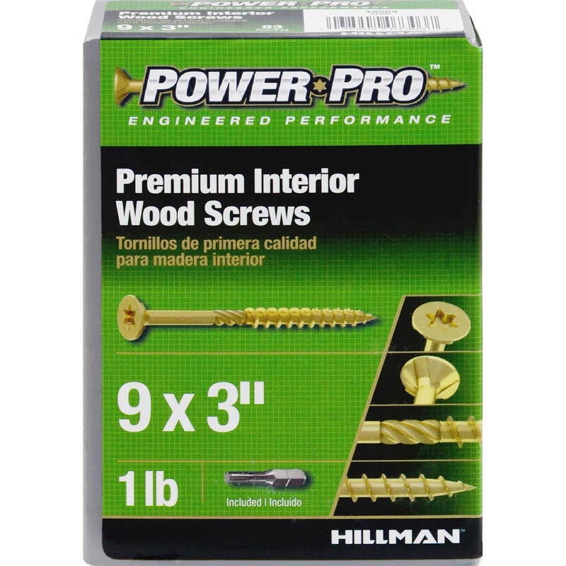 Hillman Power Pro No. 9 X 3 in. L Star Yellow Zinc Wood Screws 1 lb 83 pk 3 Hillman Power Pro No. 9 X 3 in. L Star Yellow Zinc Wood Screws 1 lb 83 pk - Image 3