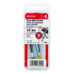 Hillman 1/8 in. D X 1/8 LS Multi-Grip Range in. L Steel Round Head Drive Wall Anchors 2 pk