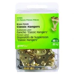 Hillman AnchorWire Brass-Plated Classic Picture Hanger 50 lb 20 pk
