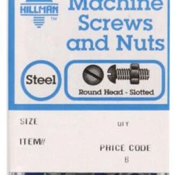 Hillman No. 10-24 X 1-1/2 in. L Slotted Round Head Zinc-Plated Steel Machine Screws 8 pk