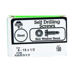 Hillman No. 8-18 X 1/2 in. L Hex Hex Washer Head Self- Drilling Screws 100 pk -Cheap HILLMAN Store 28b4913d 61b9 485c b46f 23756147f3dc