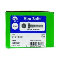 Hillman 5/16 in. D X 2 in. L Zinc Plated Steel Hex Bolt 100 pk -Cheap HILLMAN Store 297bb36f b348 45d1 9126 90ff85904dc8
