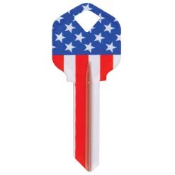 Hillman Wackey Stars & Stripes House/Office Universal Key Blank Single