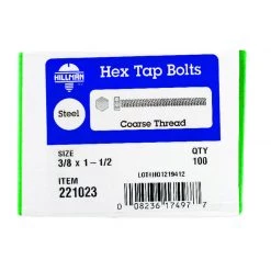 Hillman 3/8 in. D X 1-1/2 in. L Zinc Plated Steel Hex Tap Bolt 100 pk -Cheap HILLMAN Store 2f07d8c0 eb05 4930 b2d7 fc6ada7ddecf