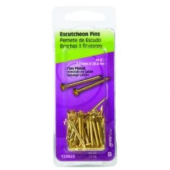 Hillman 14 Ga. X 1 in. L Brass-Plated Steel Escutcheon Pins 1 pk 1.5 oz