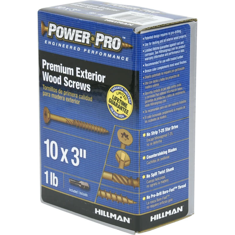 Hillman Power Pro No. 10 X 3 in. L Star Flat Head Deck Screws 1 lb 5 Hillman Power Pro No. 10 X 3 in. L Star Flat Head Deck Screws 1 lb - Image 5