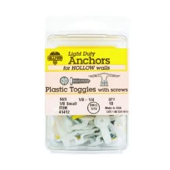 Hillman 1/8 in. D X 1/8 Small in. L Plastic Pan Head Pop-Toggle Anchors 10 pk