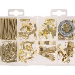 Hillman Brass-Plated Silver Assorted Picture Hanging Set 50 lb 2 pk