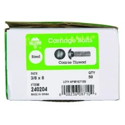 Hillman 3/8 in. X 8 in. L Zinc-Plated Steel Carriage Bolt 50 pk -Cheap HILLMAN Store 3ef465fb 64aa 4fdf b89b dd636d0d2fb8