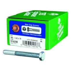 Hillman M8-1.25 mm D X 70 mm L Heat Treated Steel Hex Head Cap Screw 40 pk