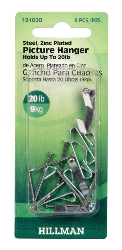 Hillman AnchorWire Silver Conventional Picture Hanger 20 lb 8 pk 1 Hillman AnchorWire Silver Conventional Picture Hanger 20 lb 8 pk