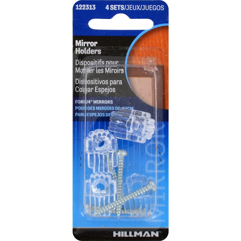 Hillman AnchorWire Holder Kit Mirror Holder 4 pk 1 Hillman AnchorWire Holder Kit Mirror Holder 4 pk