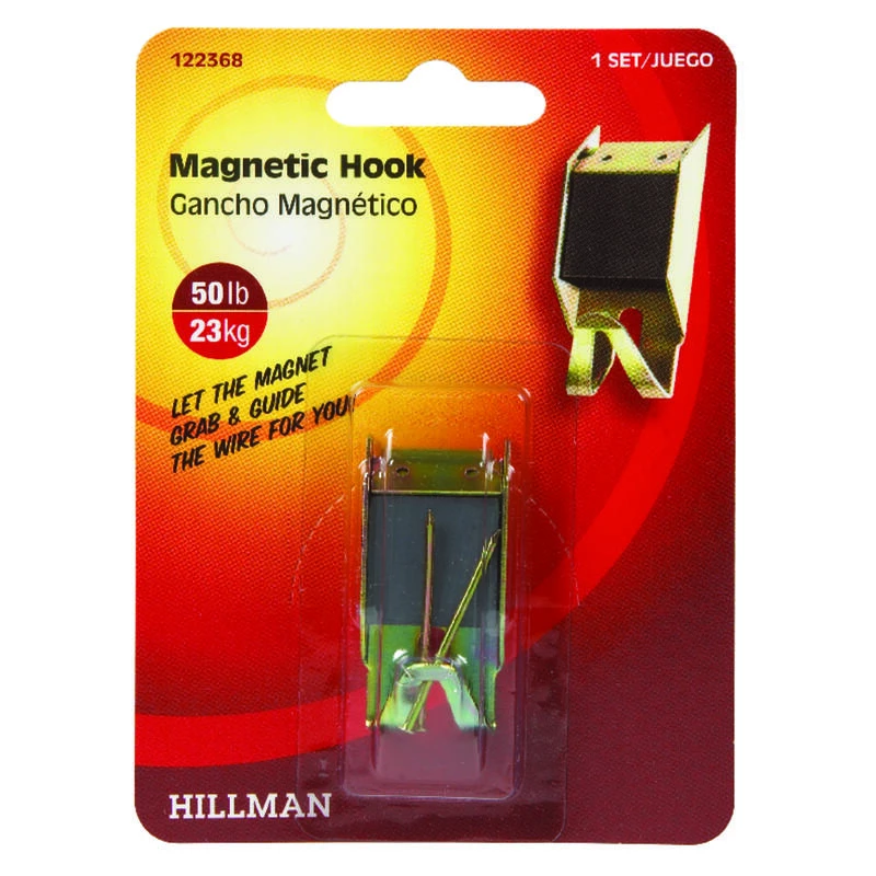 Hillman AnchorWire Brass-Plated Magnetic Picture Hanger 50 lb 1 pk 1 Hillman AnchorWire Brass-Plated Magnetic Picture Hanger 50 lb 1 pk