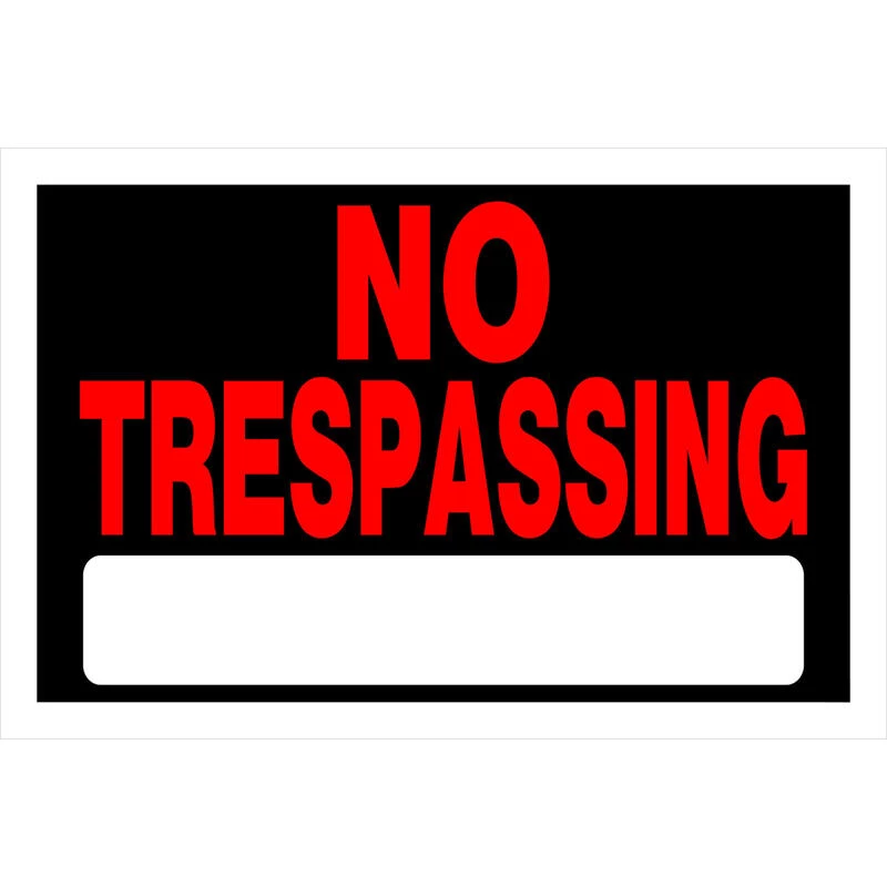Hillman English Black No Trespassing Sign 8 in. H X 12 in. W 1 Hillman English Black No Trespassing Sign 8 in. H X 12 in. W