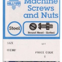 Hillman No. 8-32 X 1-1/4 in. L Slotted Round Head Zinc-Plated Steel Machine Screws 10 pk