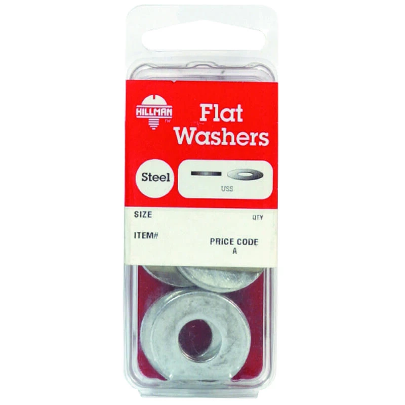 Hillman Zinc-Plated Steel 1/4 in. USS Flat Washer 20 pk 1 Hillman Zinc-Plated Steel 1/4 in. USS Flat Washer 20 pk