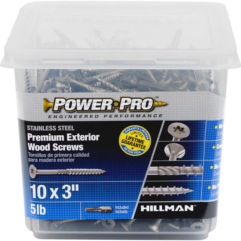 Hillman Power Pro No. 10 X 3 in. L Star Flat Head Premium Deck Screws 5 lb 330 pk 3 Hillman Power Pro No. 10 X 3 in. L Star Flat Head Premium Deck Screws 5 lb 330 pk - Image 3
