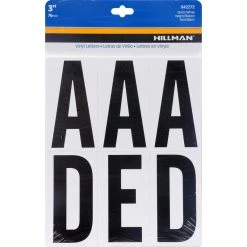 Hillman 3 in. Reflective Black Vinyl Self-Adhesive Letter Set A-Z 52 pc