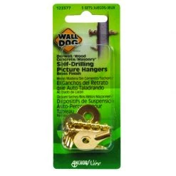 Hillman WALL DOG Brass-Plated Gold Self-Drilling Picture Hanger 50 lb 3 pk 3 Hillman WALL DOG Brass-Plated Gold Self-Drilling Picture Hanger 50 lb 3 pk -Cheap HILLMAN Store 4f08958a 4df7 4237 af80 4db1860fec1c