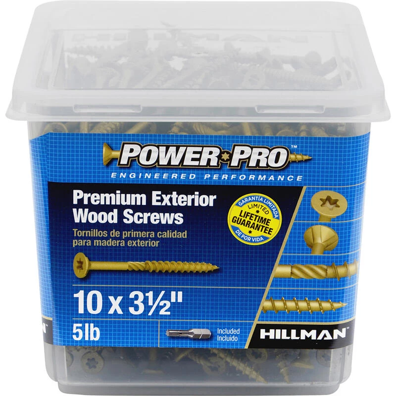 Hillman Power Pro No. 10 X 3-1/2 in. L Star Flat Head Premium Deck Screws 5 lb 295 pk 3 Hillman Power Pro No. 10 X 3-1/2 in. L Star Flat Head Premium Deck Screws 5 lb 295 pk - Image 3