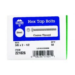 Hillman 3/8 in. D X 2-1/2 in. L Zinc Plated Steel Hex Tap Bolt 50 pk -Cheap HILLMAN Store 4f99c957 4e72 4d96 a568 8ecfa6f9e018