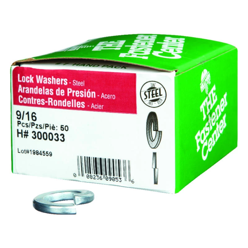 Hillman 9/16 in. D Zinc-Plated Steel Split Lock Washer 50 pk 1 Hillman 9/16 in. D Zinc-Plated Steel Split Lock Washer 50 pk
