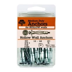 Hillman 3/16 in. D X 3/16 Short in. L Metal Pan Head Hollow Wall Anchors 15 pk