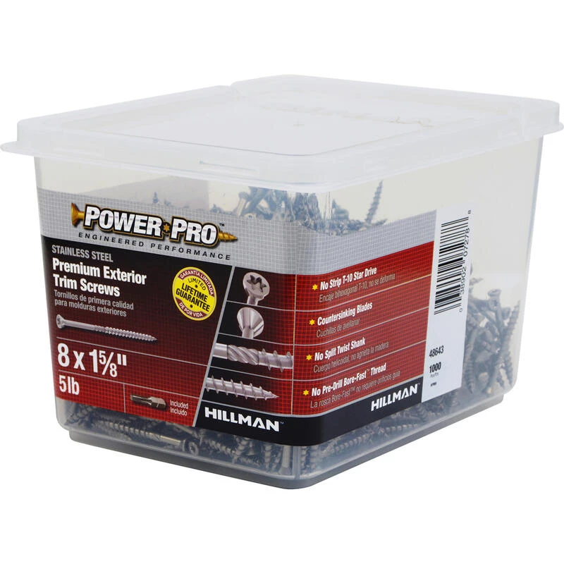 Hillman Power Pro No. 8 X 1-5/8 in. L Star Bronze Ceramic Screws 5 lb 1000 pk 4 Hillman Power Pro No. 8 X 1-5/8 in. L Star Bronze Ceramic Screws 5 lb 1000 pk - Image 4