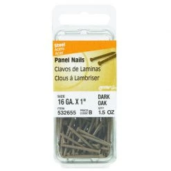 Hillman 1 in. Panel Dark Oak Steel Nail Large Head