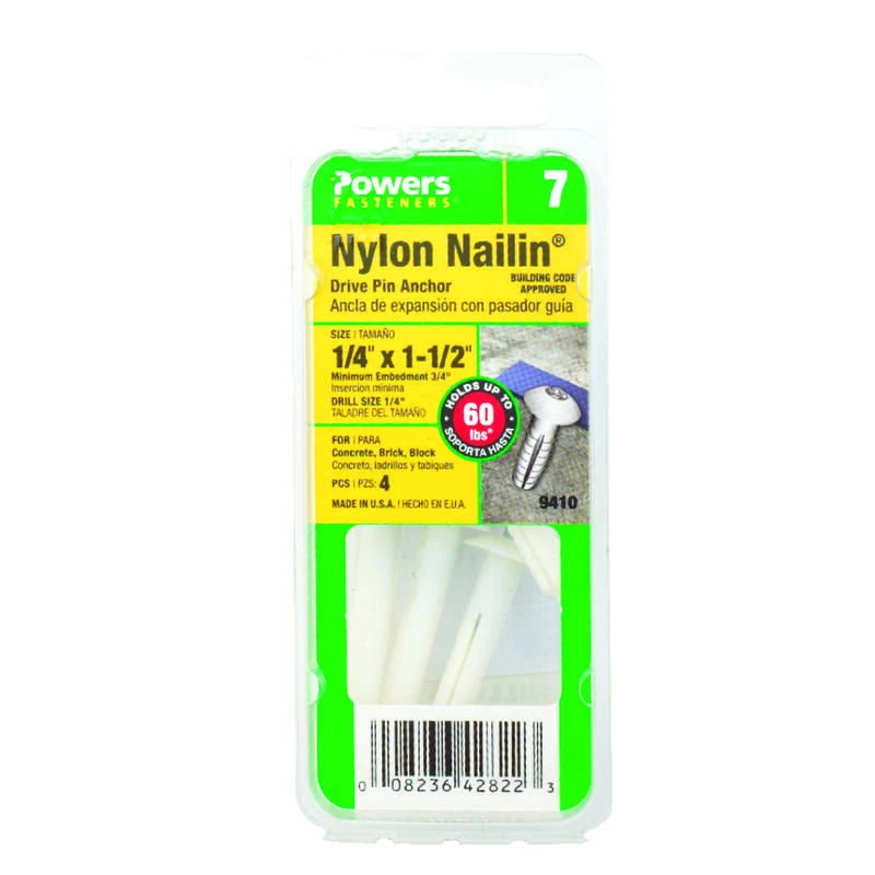 Hillman 1/4 in. D X 1-1/2 in. L Nylon Truss Head Truss Head Anchor 4 pk 2 Hillman 1/4 in. D X 1-1/2 in. L Nylon Truss Head Truss Head Anchor 4 pk - Image 2